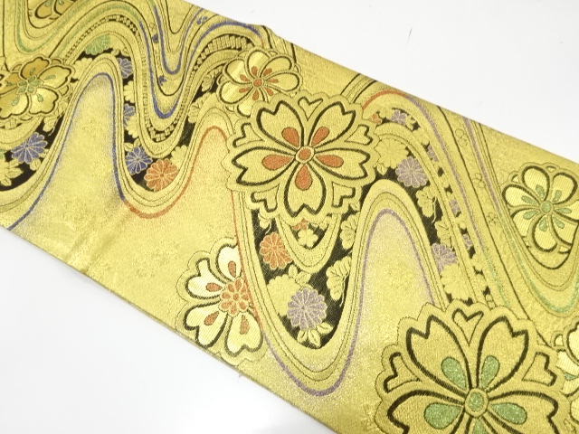 JAPANESE FUKURO OBI FOR FURISODE / WOVEN SAKURA